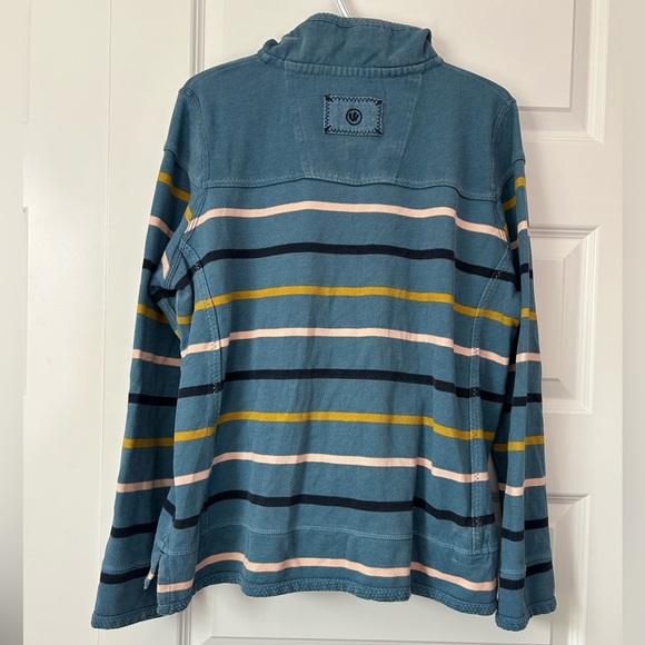 Fat Face Airlie 1/4 Zip Striped Sweater - Blue, Pink, Yellow - Picture 7 of 8
